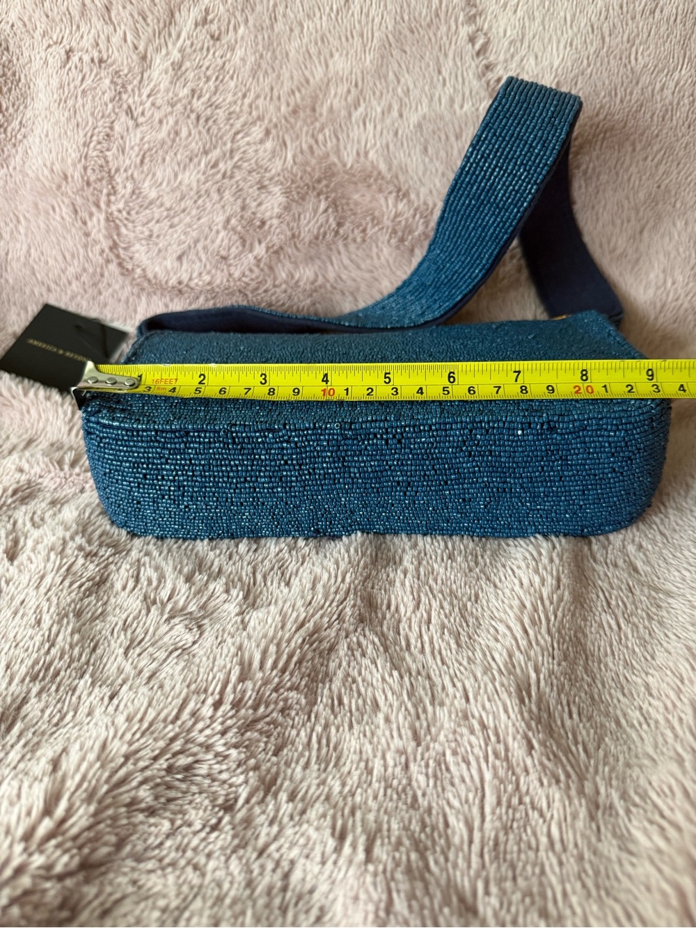 🌙 Viral NWT Beaded Navy Star & Heart Shoulder Bag - Picture 8 of 11